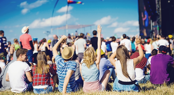 Festival med mange mennesker