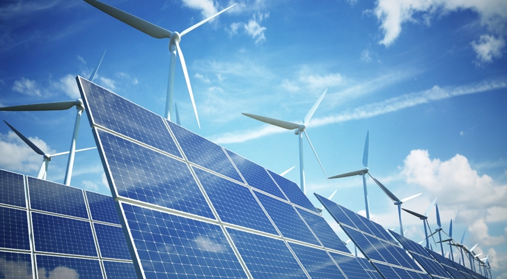 Solceller og vindmøller i solen