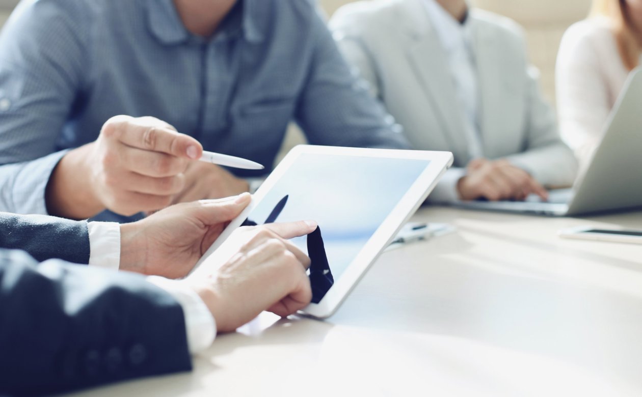 Startegimøde med ipad